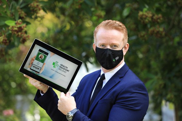 Robert Quirke, President & CEO of Irish-based ROQU Group, displays the world-first 'Health Passport' platform which has been specifically engineered to support increased COVID-19 testing. Robert Quirke, President & CEO of Irish-based ROQU Group, displays the world-first 'Health Passport' platform which has been specifically engineered to support increased COVID-19 testing.