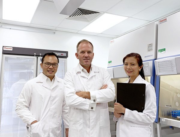 From left to right: Dr. Chia-Pin Chang - Vice President of Research & Development, Kane Black - Chief Executive, Dr. Sherry Ho - Laboratory Director